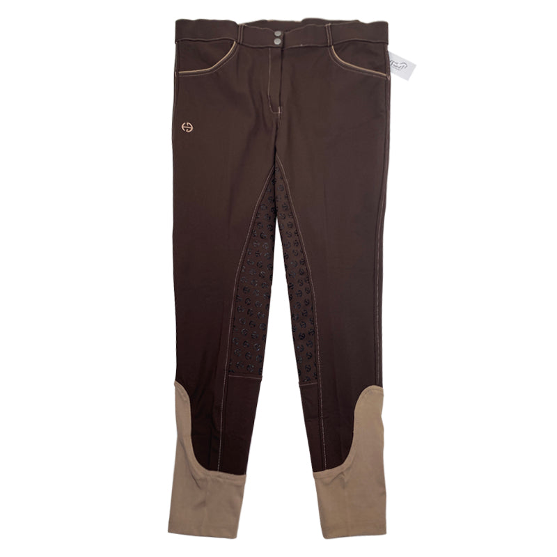 Halter Ego 'Perfection' Full Seat Breeches in Chocolate/Tan