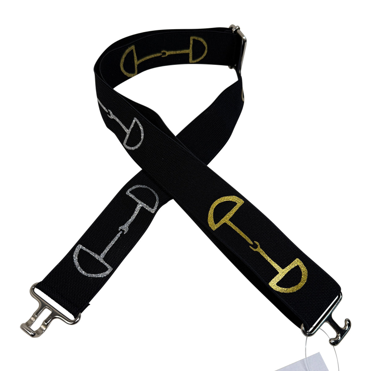 Elastic Surcingle Belt in Black w/Glitter Bits