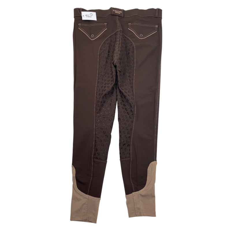 Back of Halter Ego 'Perfection' Full Seat Breeches in Chocolate/Tan