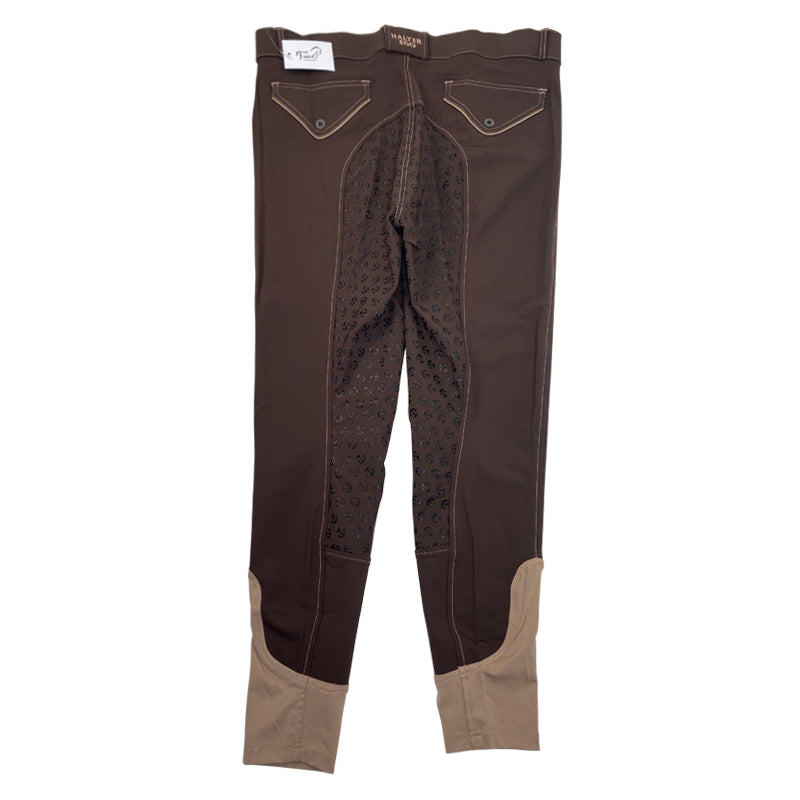 Back of Halter Ego &#39;Perfection&#39; Full Seat Breeches in Chocolate/Tan