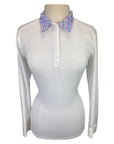 Beacon Hill Talent Yarn Show Shirt in White/Purple Plaid - Women's Medium