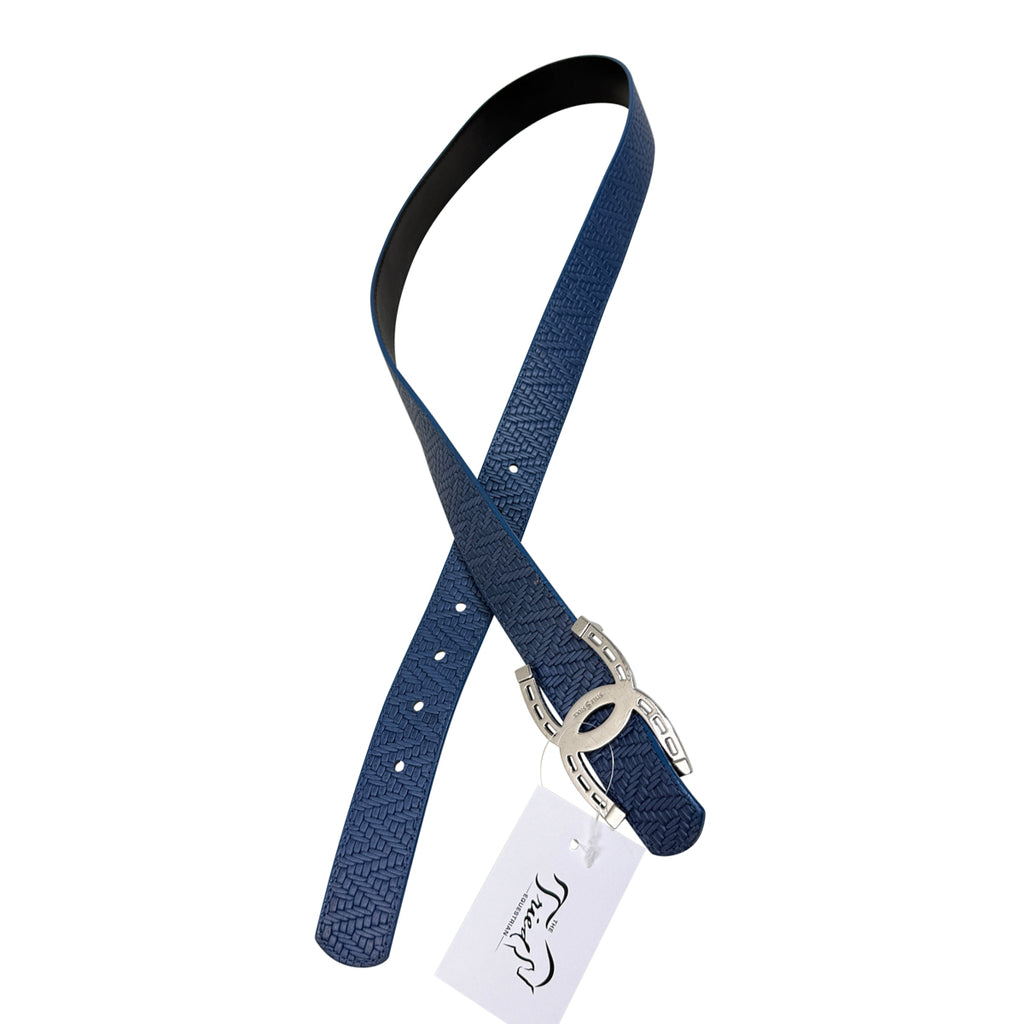 Style Stock Reversible Belt in Blue Wave/Black