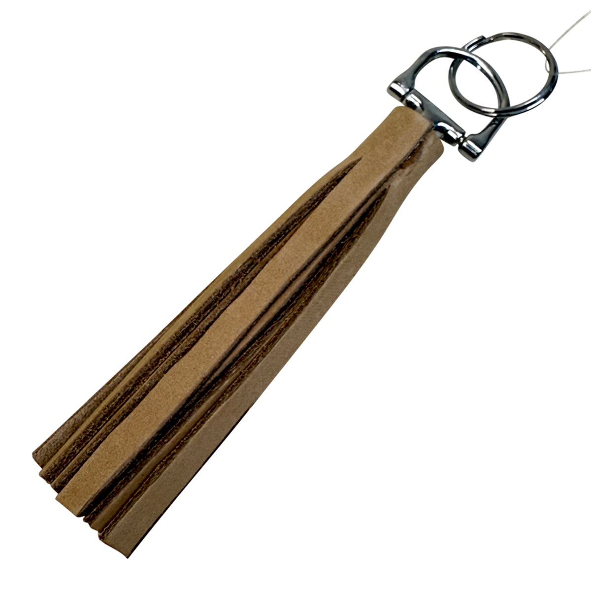 Dee Ring Fringe Keychain  in Tan