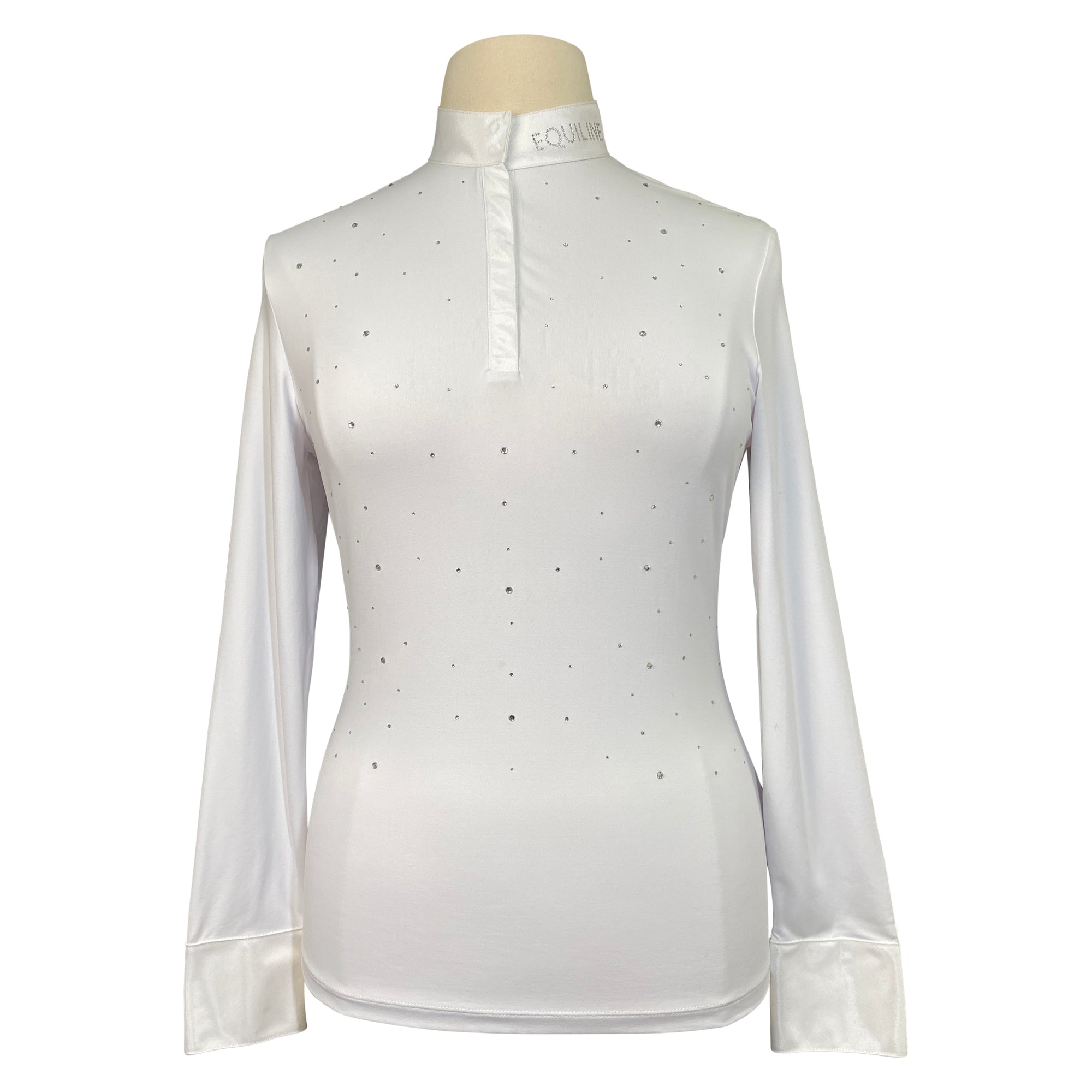 Equiline &#39;Guarde Blinged Out&#39; Long Sleeve Show Shirt in White