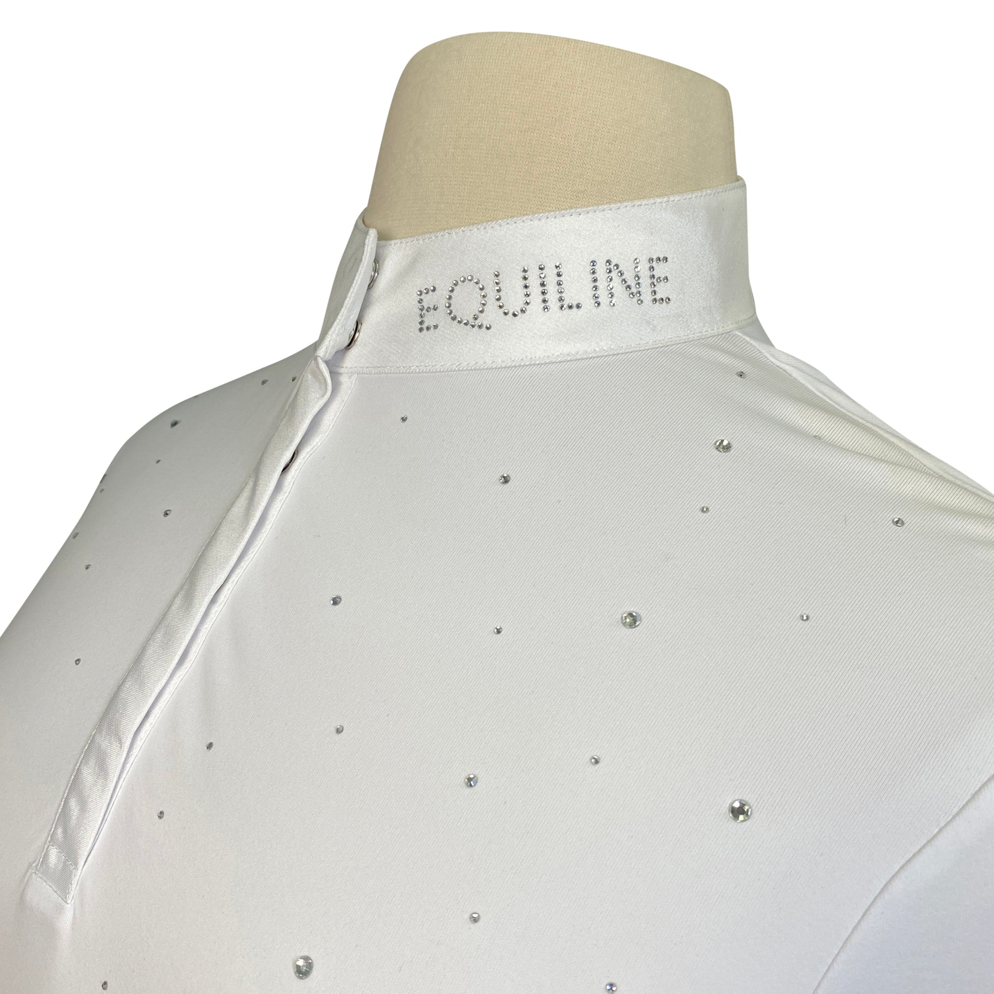 Equiline 'Guarde Blinged Out' Long Sleeve Show Shirt in White