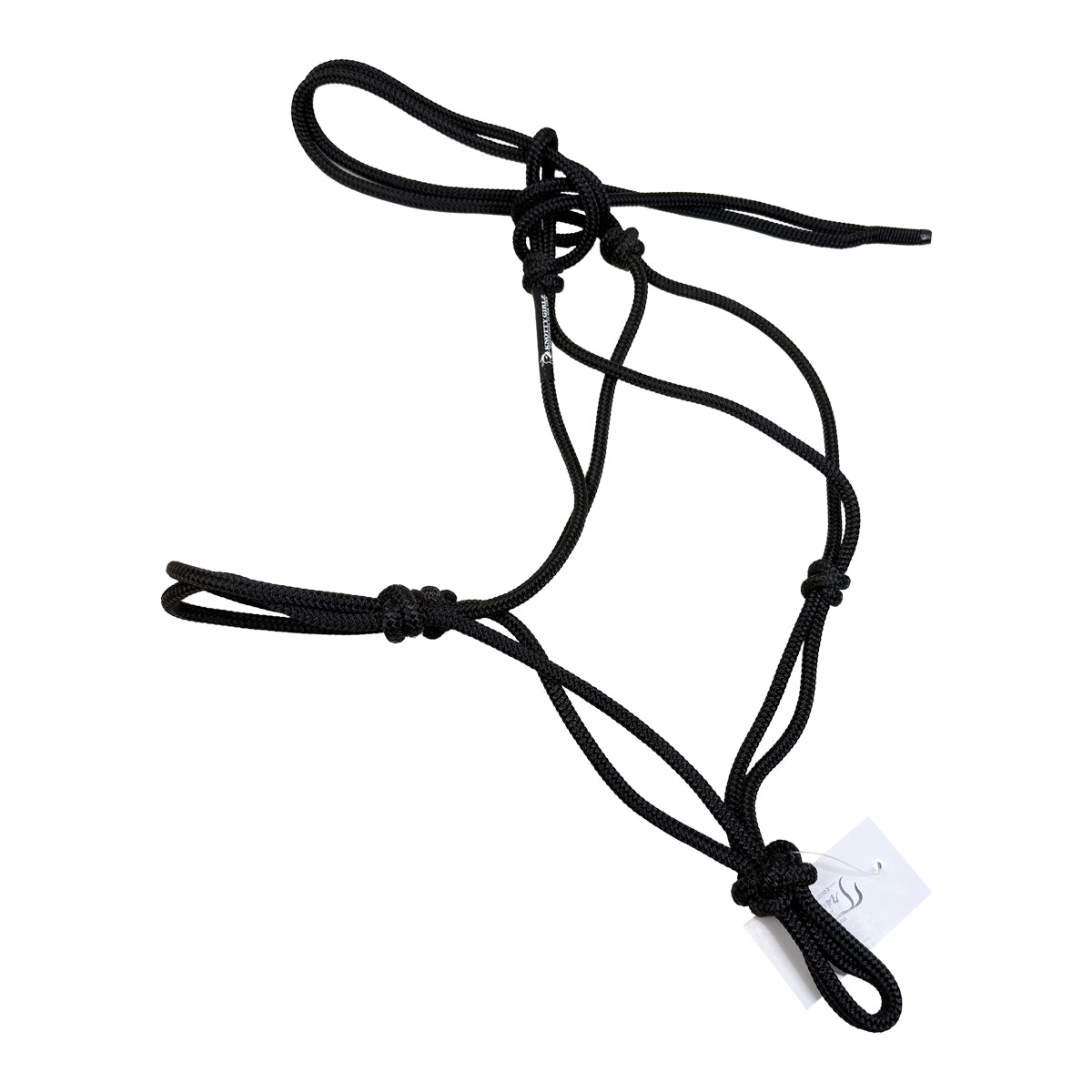 Knotty Girlz Soft 2-Knot Rope Halter in Black - Standard
