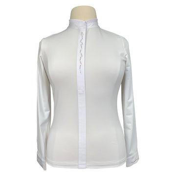 Samshield 'Juliette' Crystal Leaf Long-Sleeve Shirt in White