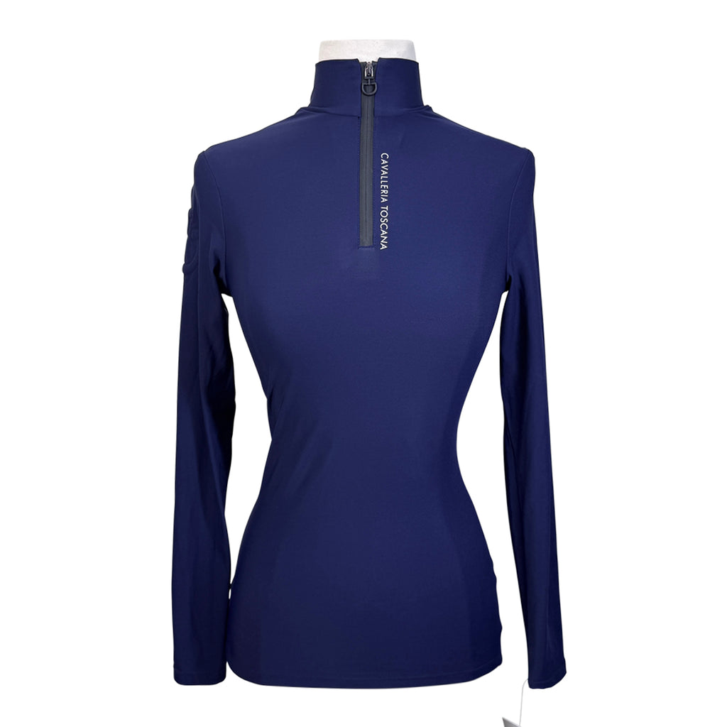 Cavalleria Toscana Long Sleeve Jersey Polo in Navy