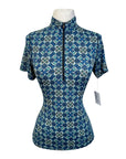 Kerrits Ice Fil Short Sleeve Shirt in Green/Blue Mosaic