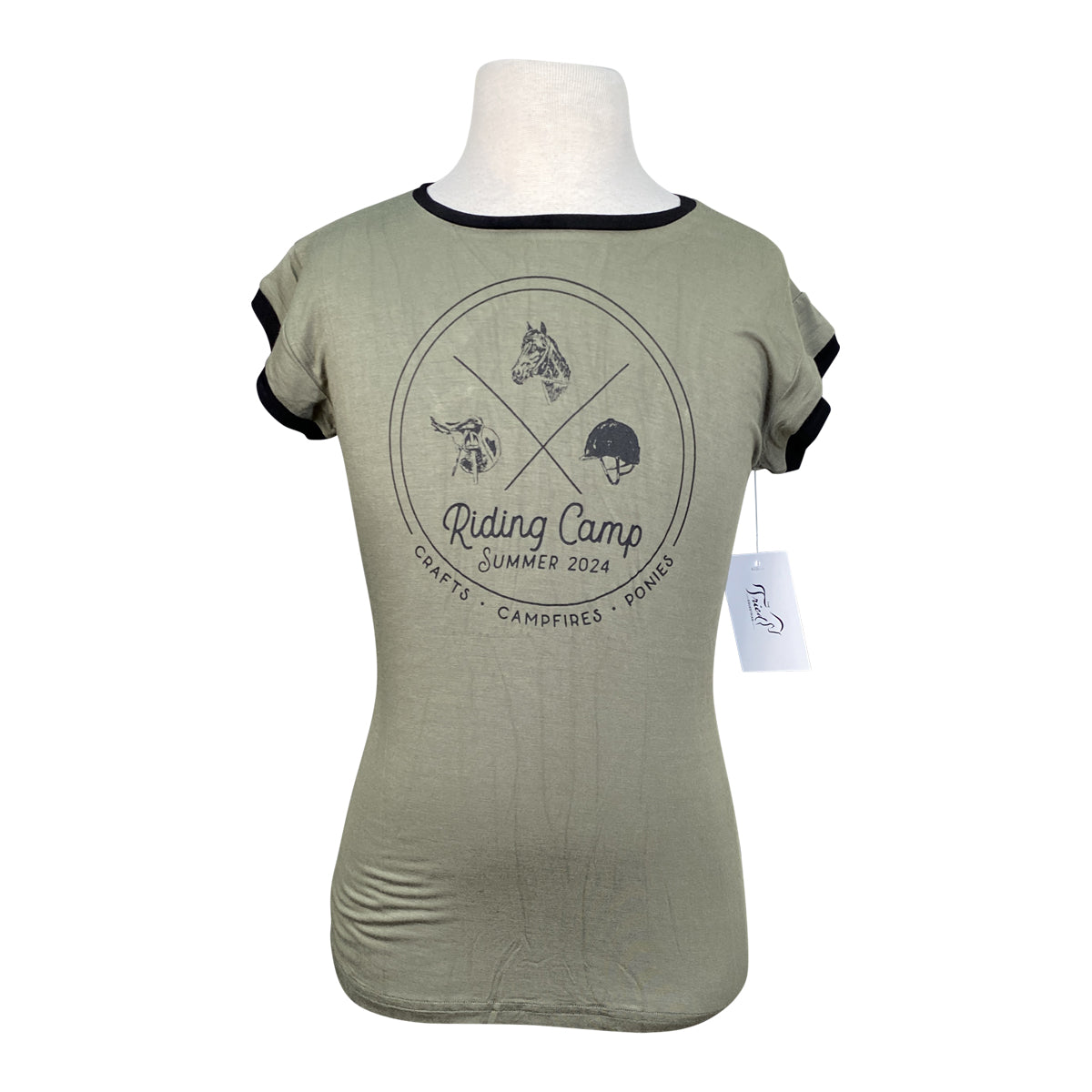 Spiced Equestrian 'Camp' Tee in Forest 