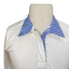 Essex Classics Performance Coolmax Show Shirt in White/ Blue &amp; White Stripes 