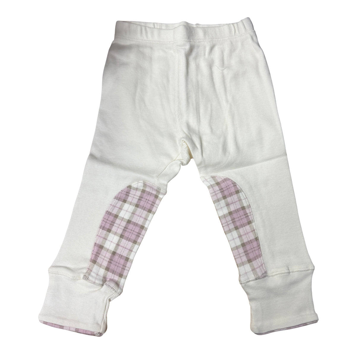 Mini Britches Baby Riding Pants in Ivory/Pink Plaid