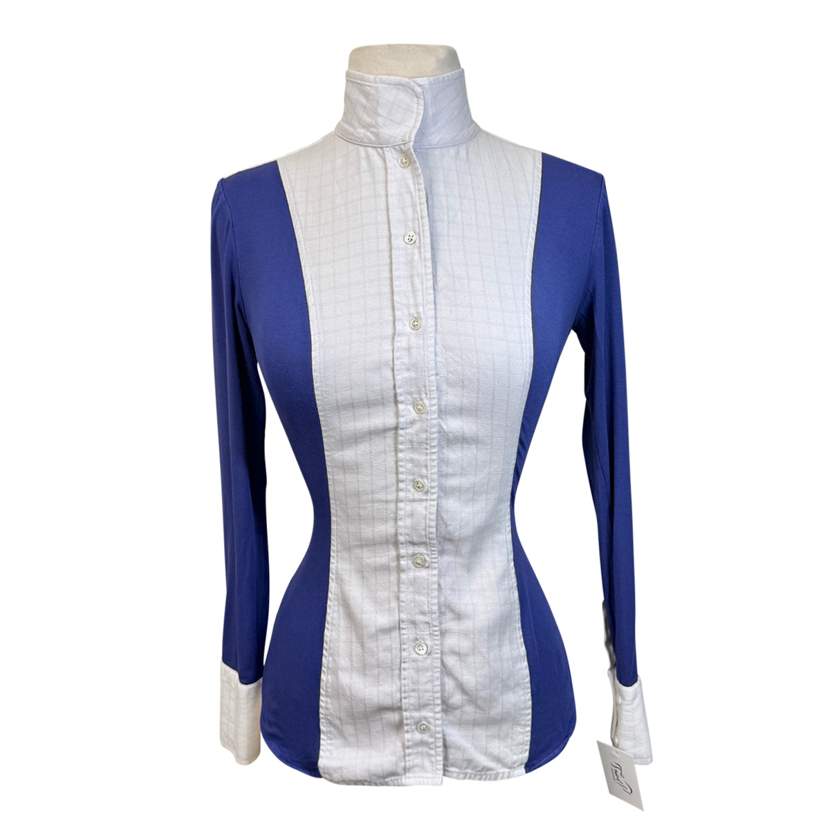 Le Fash Open Placket Shirt in White/Blue