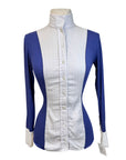 Le Fash Open Placket Shirt in White/Blue