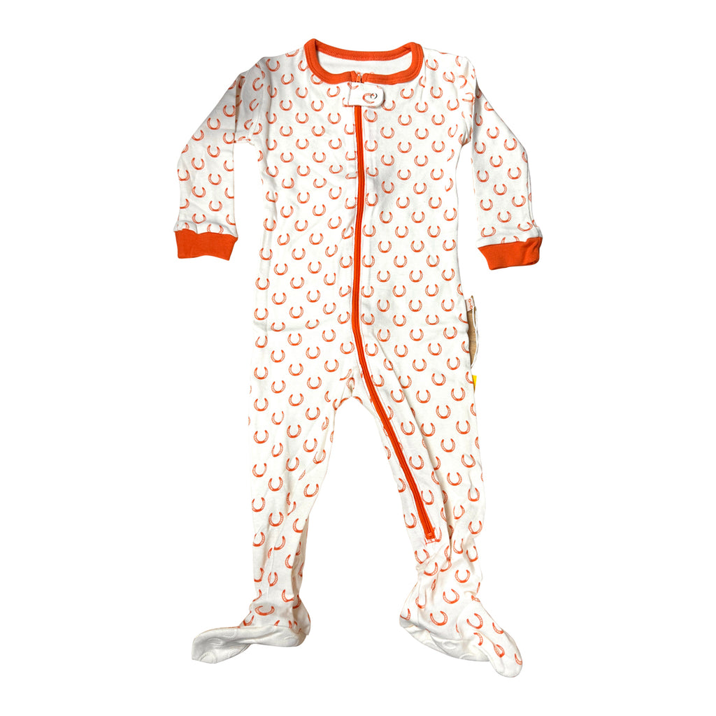 Mini Britches Footed Pajamas in Horse Shoe