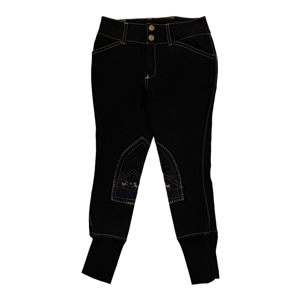 Equine Couture Sportif Natasha Breeches in Black - Children's 6