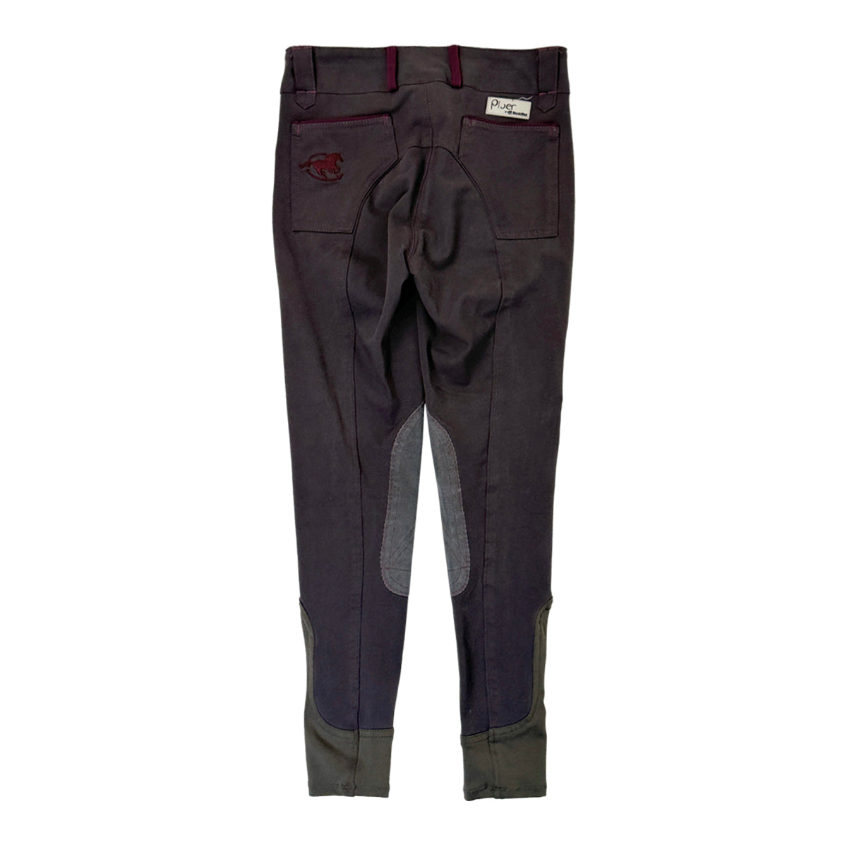 SmartPak Piper Breeches in Grey/Burgundy