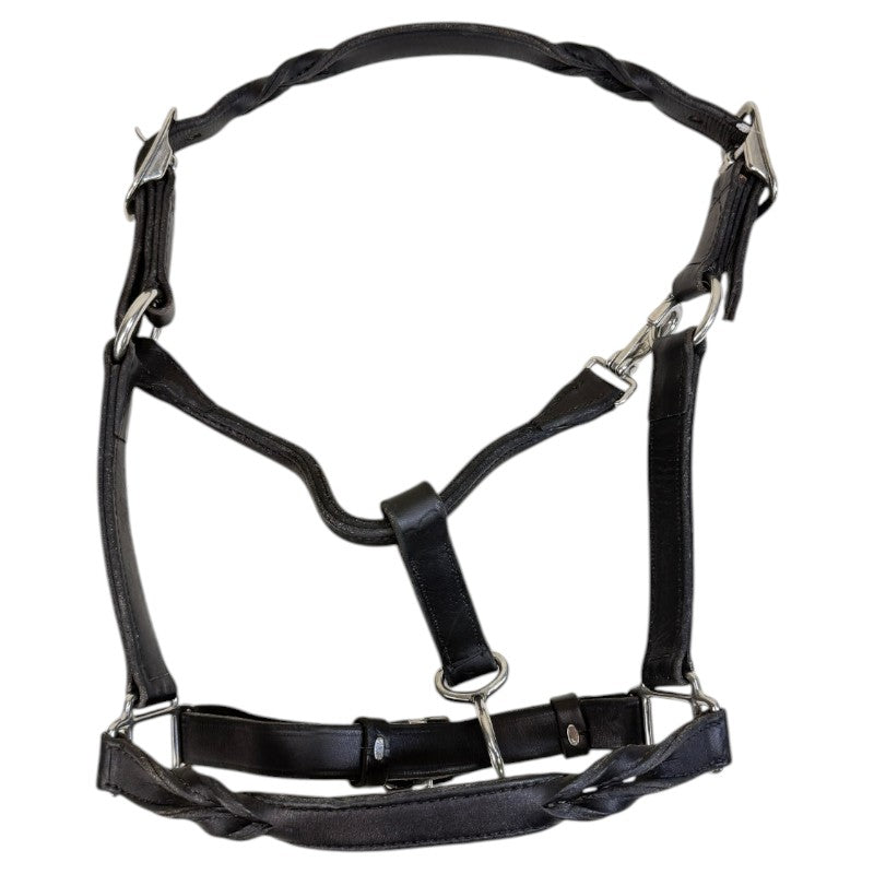 Smartpak 'Twisted' Leather Halter in Black