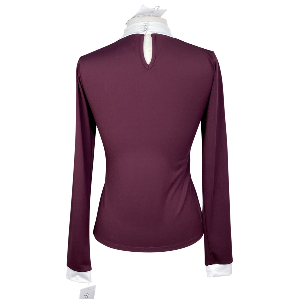 Cavalleria 'Queen' Long Sleeve Shirt in Aubergine/White