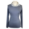 Callidae 'The Practice' Long Sleeve Shirt in Grey/White Stripes - Women's Large