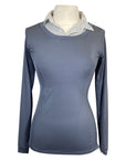 Callidae 'The Practice' Long Sleeve Shirt in Grey/White Stripes - Women's Large