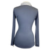 Callidae 'The Practice' Long Sleeve Shirt in Grey/White Stripes - Women's Large
