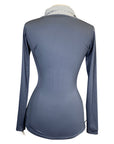 Callidae 'The Practice' Long Sleeve Shirt in Grey/White Stripes - Women's Large