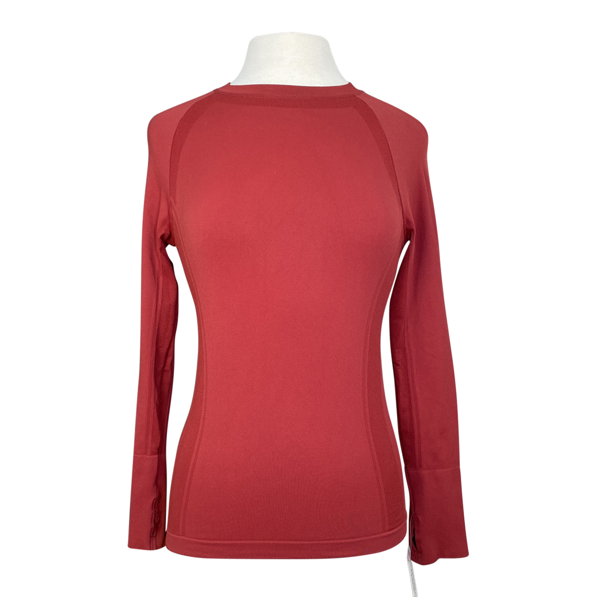 Long Sleeve Seamless Athletic Tee in Burgandy