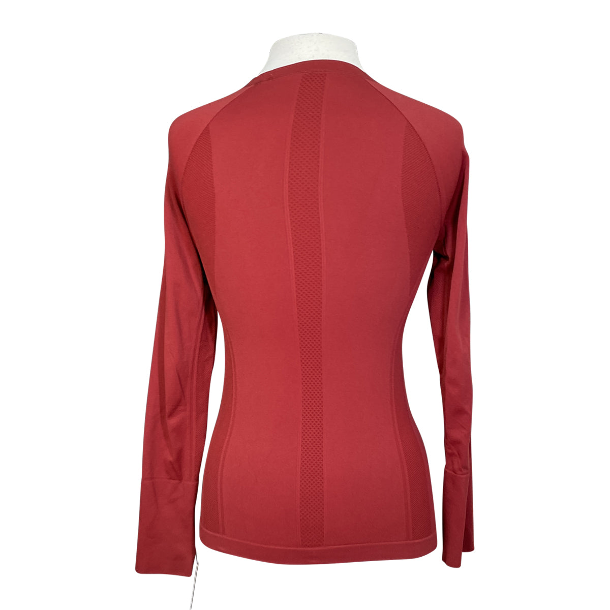 Long Sleeve Seamless Athletic Tee in Burgandy