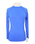 Long Sleeve Seamless Athletic Tee in Bright Aqua 