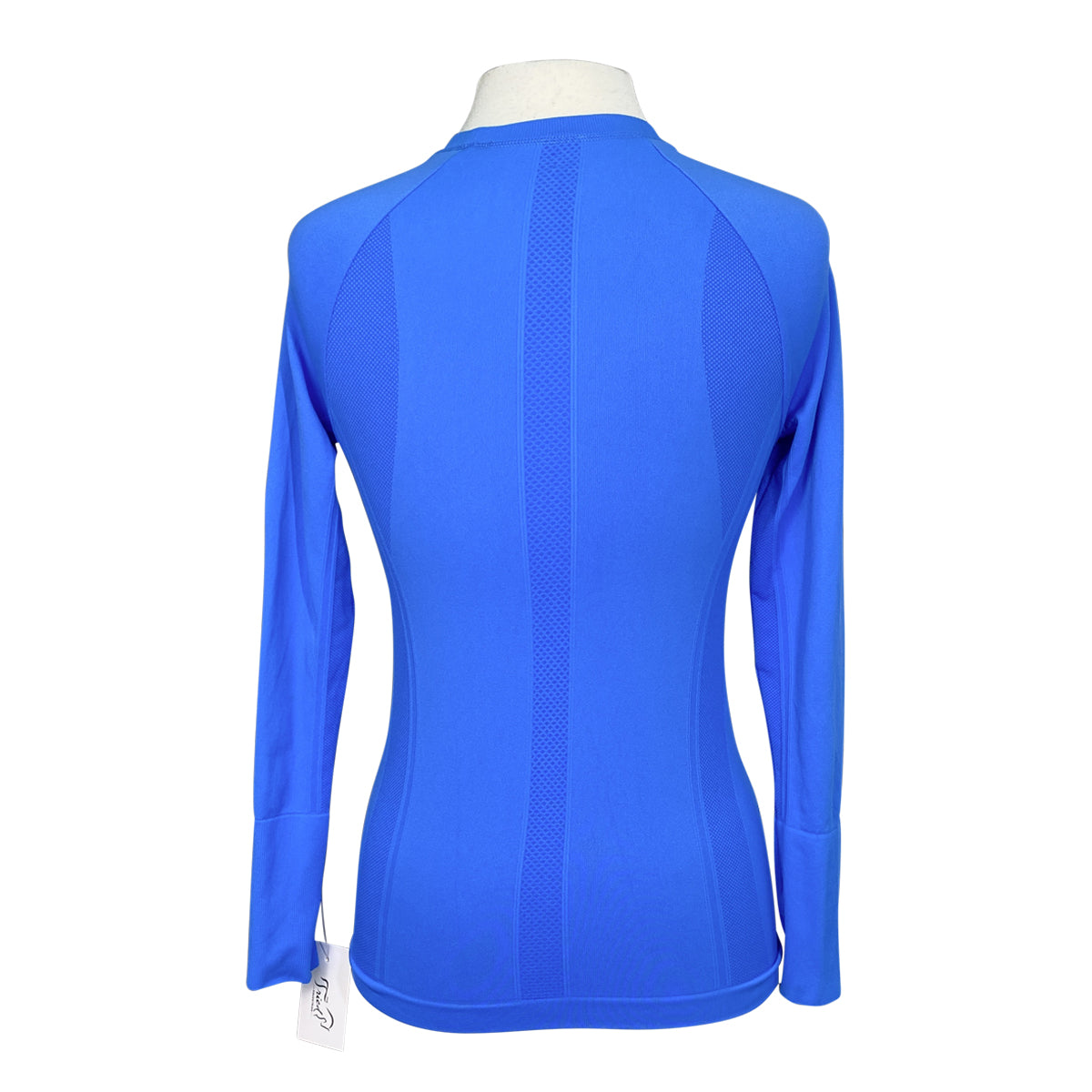 Long Sleeve Seamless Athletic Tee in Bright Aqua 
