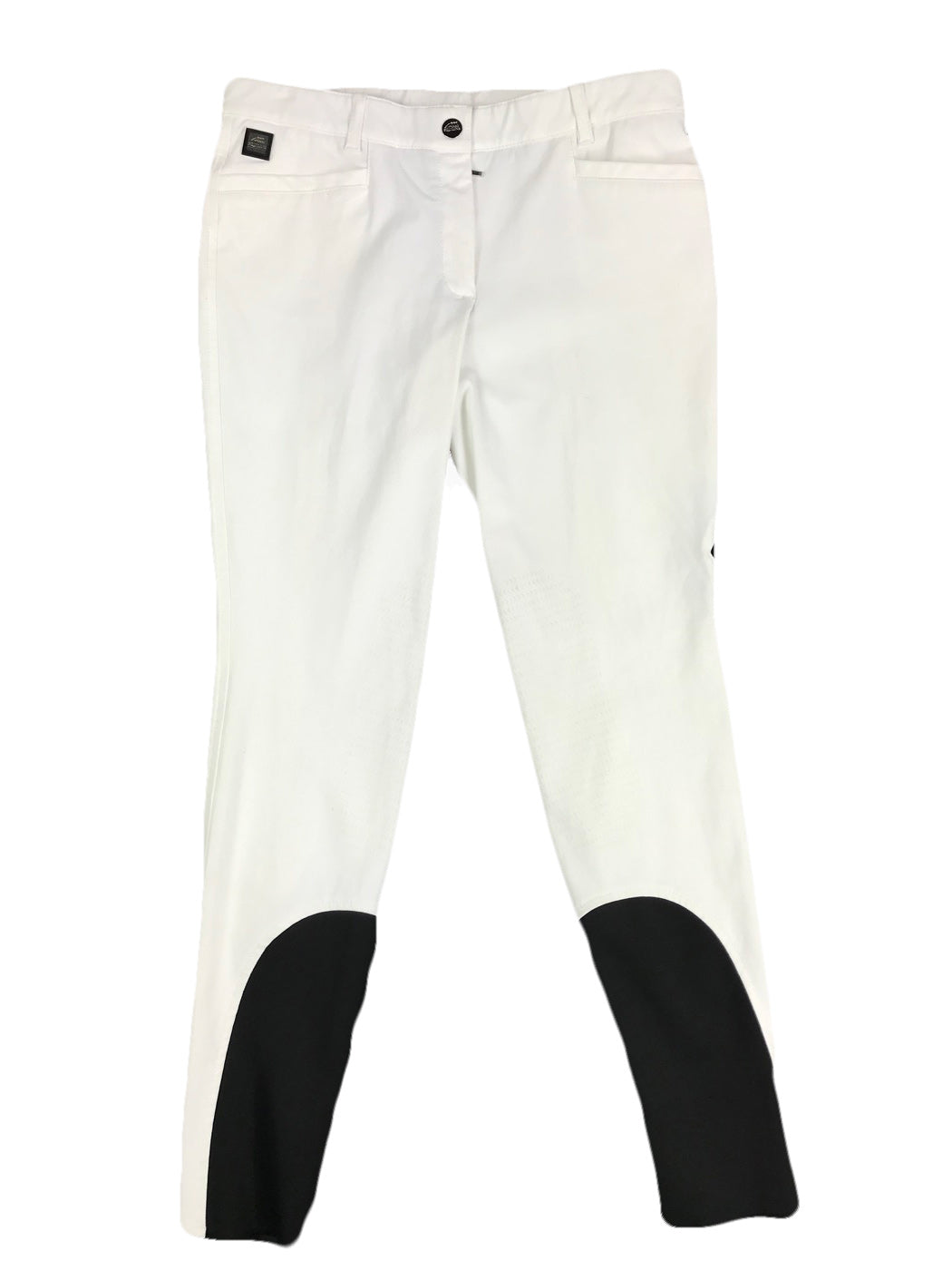 Front of Equiline &#39;Ash Lite Schoeller&#39; Breeches in White - Women&#39;s IT 40 (US 26)