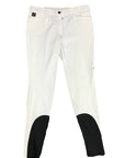 Front of Equiline 'Ash Lite Schoeller' Breeches in White - Women's IT 40 (US 26)