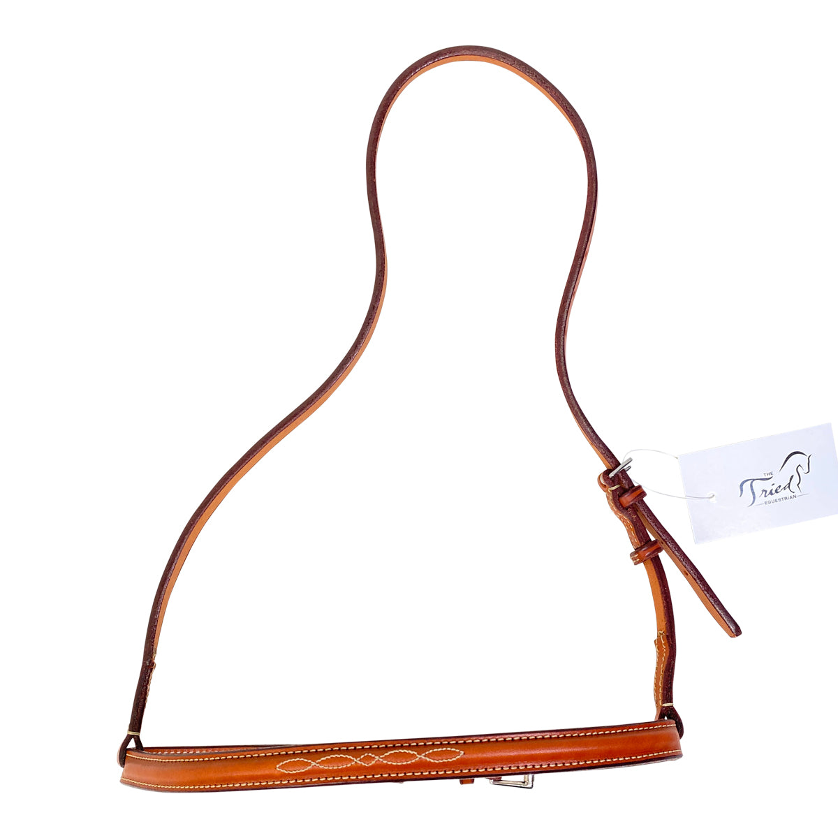 Edgewood 1/2" Fancy Stitch Raised Crank Noseband in Brown