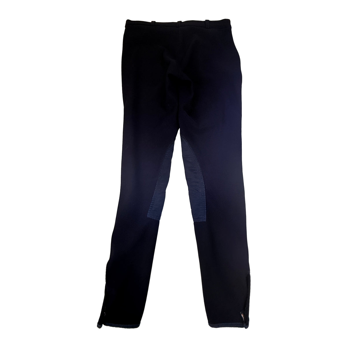 TuffRider Ribbed Low-Rise Knee-Patch Breeches in Navy 