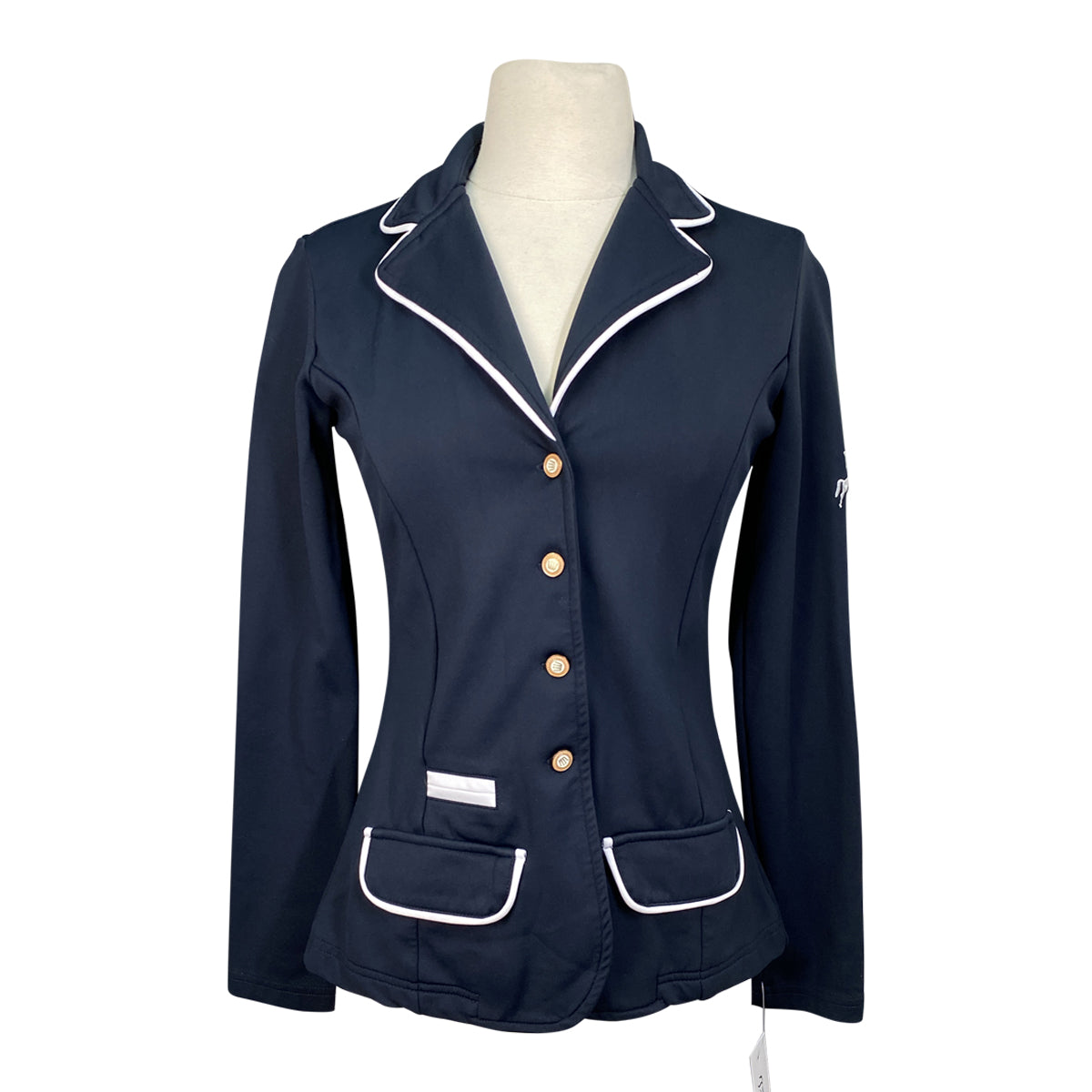 Spooks Competition Jacket in Black/White Piping