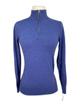 Essex Classics 'Trey' Quarter-Zip Sweater in Denim Blue