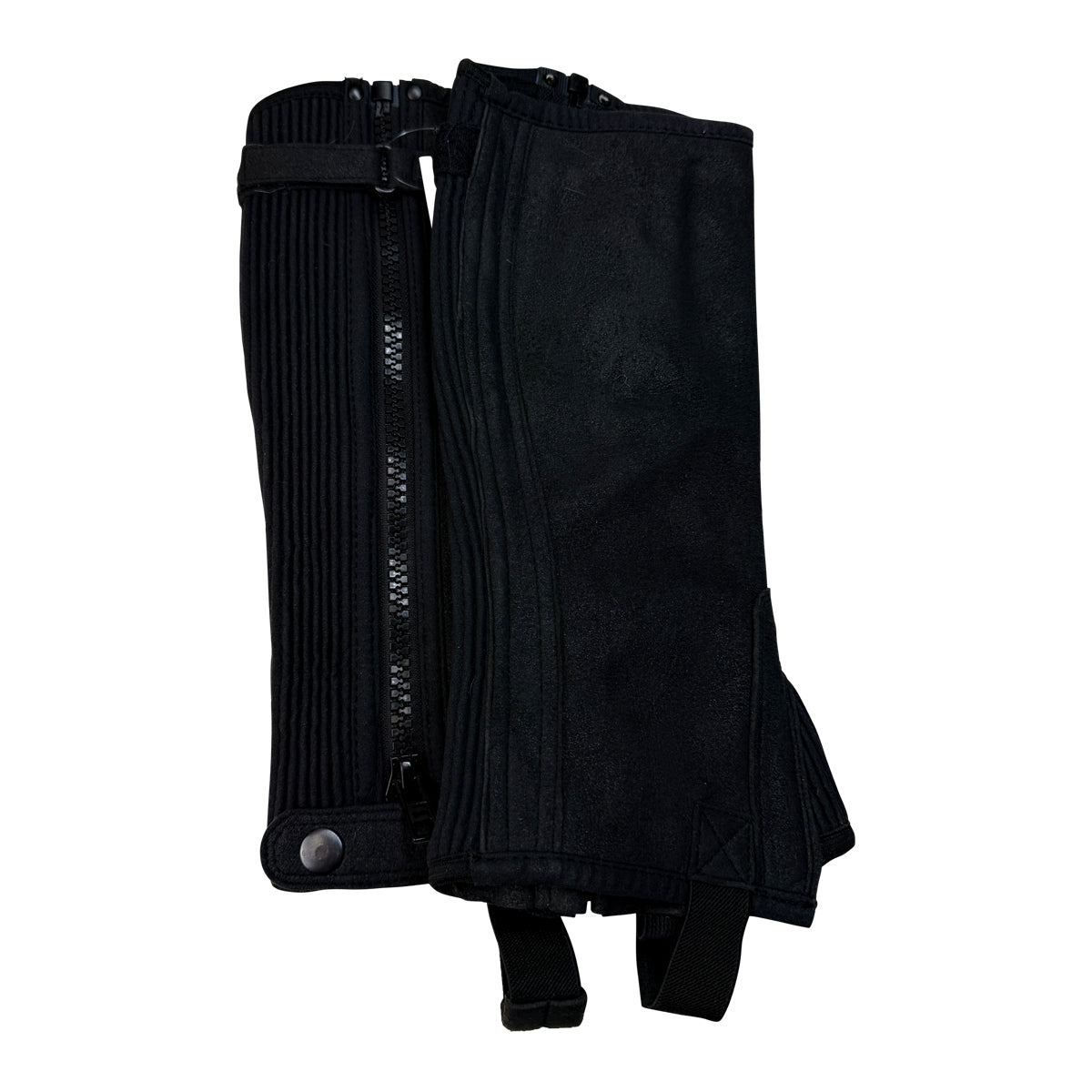 Ribbed Suede Half Chaps in Blac