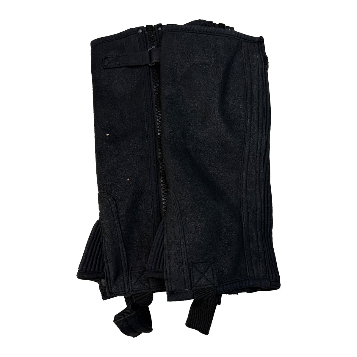 Ribbed Suede Half Chaps in Blac