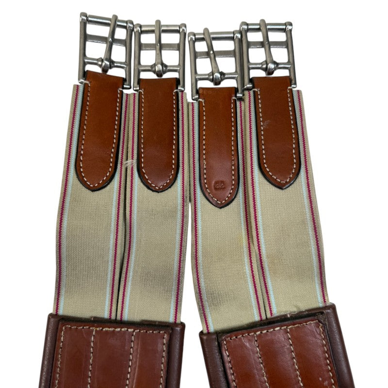Double-End Elastic Leather Girth in Cognac