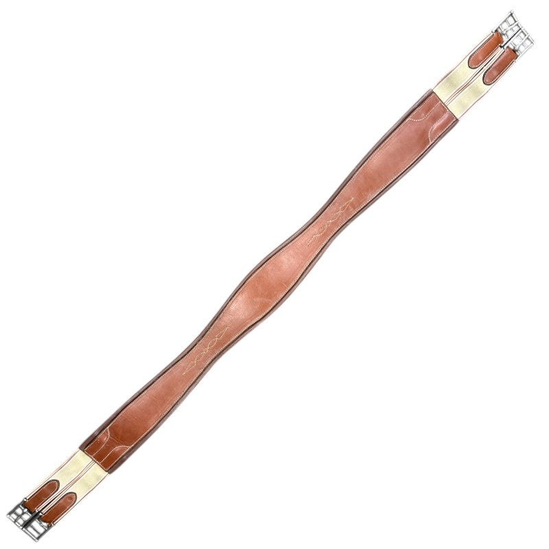 Double-End Elastic Leather Girth in Cognac