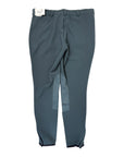 TuffRider Ribbed Low-Rise Knee-Patch Breech in Smoke