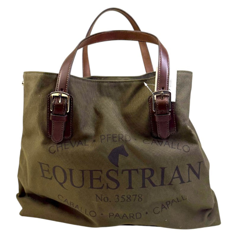 Rebecca Ray Equestrian Racing Tote in Hunter/Brown