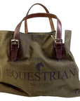 Rebecca Ray Equestrian Racing Tote in Hunter/Brown