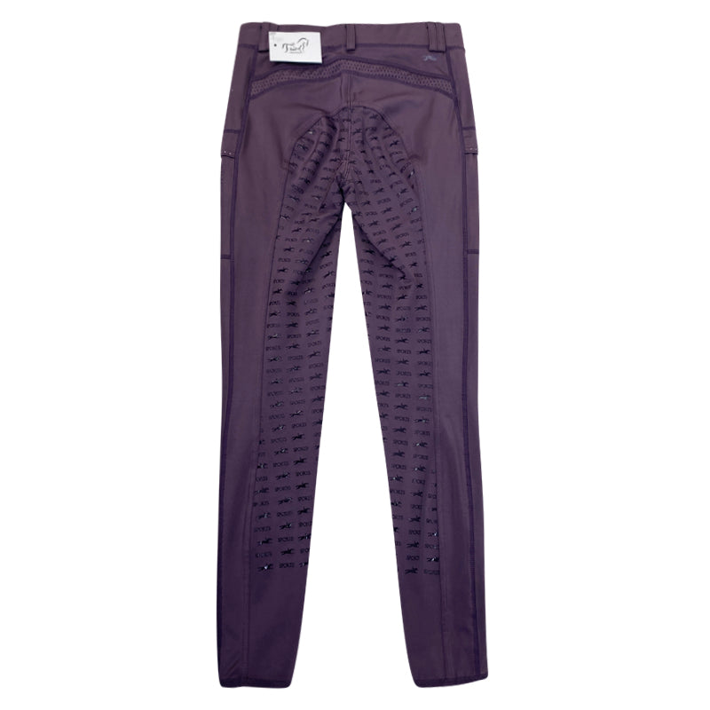 Back of Schockemöhle 'Air Pocket' Riding Tights in Grape
