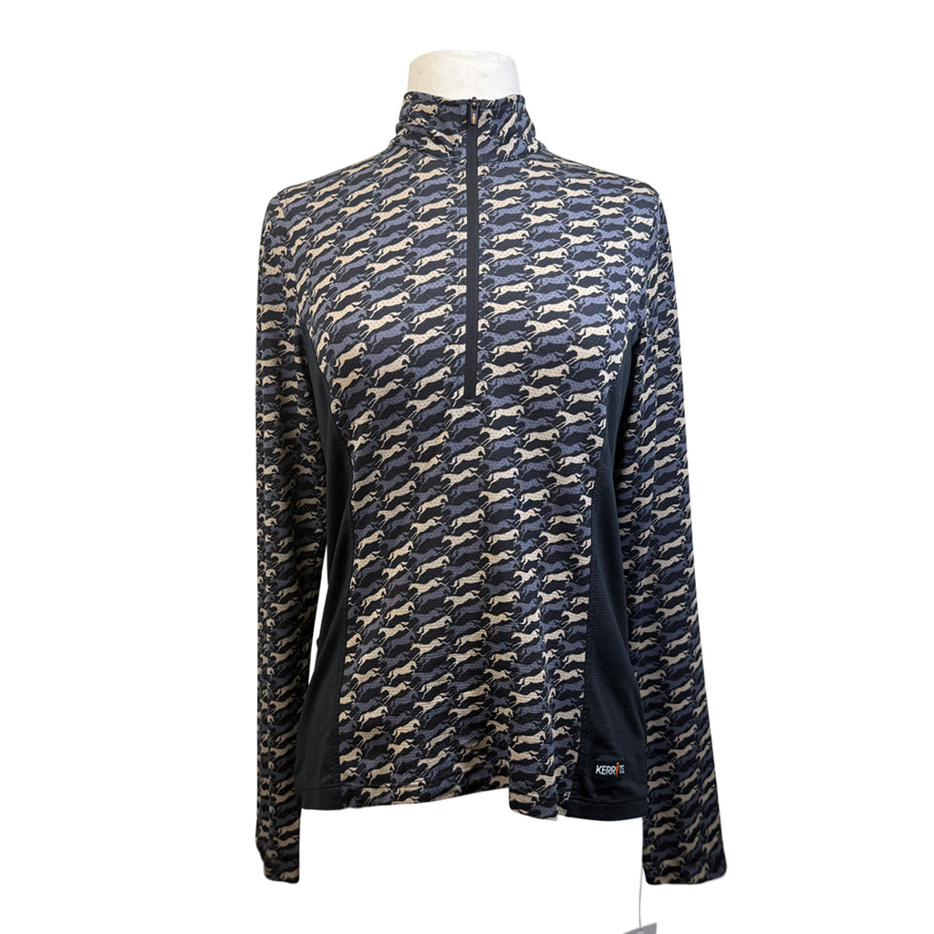 Kerrits 'Ice Fil Lite' Long Sleeve Sun Shirt in Neutral Running Horses