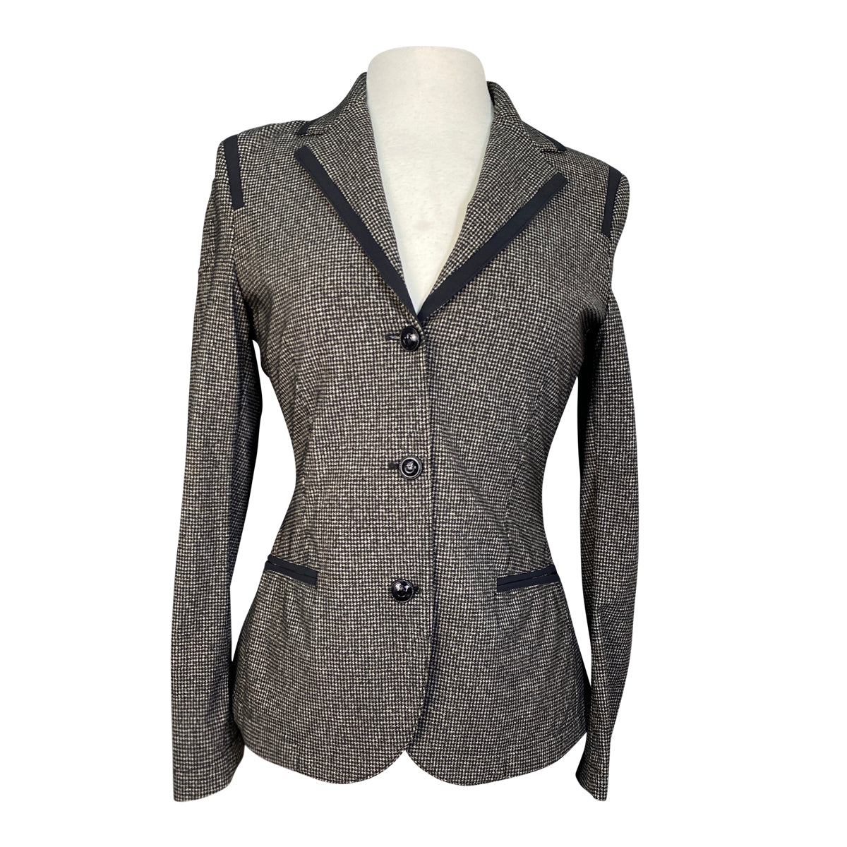 Cavalleria Toscana Riding Jacket w/Micro Print Lining in Beige Houndstooth