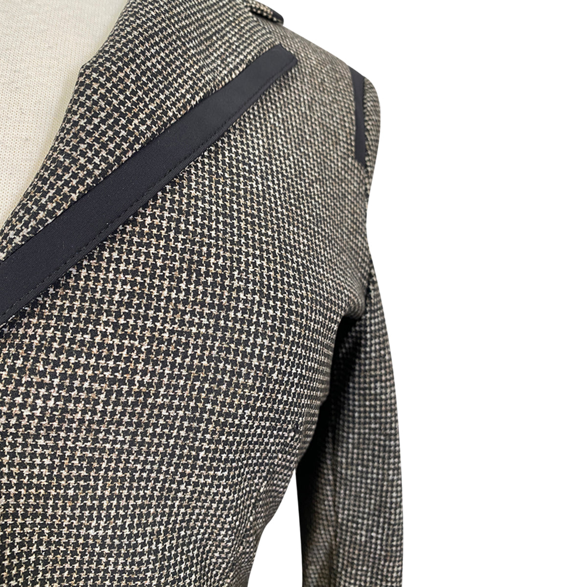 Cavalleria Toscana Riding Jacket w/Micro Print Lining in Beige Houndstooth