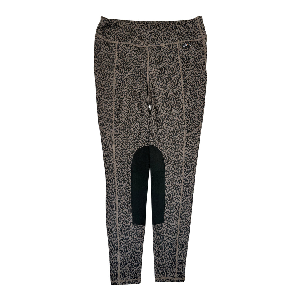 Kerrits 'Flow Rise' Knee Patch Tights in Black/Brown