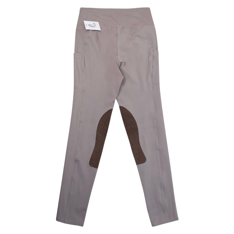 Back of Botori 'Kate' Riding Tights in Pewter